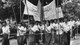 Burma / Myanmar: Kamayut (Rangoon's 'college town') student demonstrators marching against the government, Rangoon, 1988